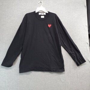 Play Comme Des Garcons Men 2XL‎ Black Logo Heart Embroidered Made In Japan